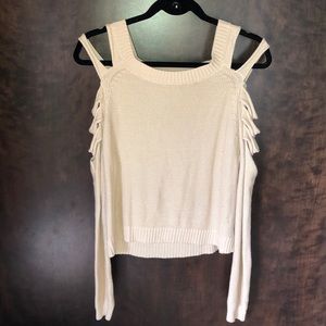 Sweater with cut out shoulders